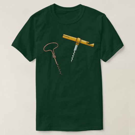 T-shirt Ouverture de bouteille de vin de tire-bouchon (Design devant)