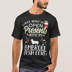 T-shirt Ouvre Cadeaux Pembroke Welsh Corgi Noël Chien