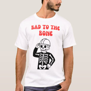 T-shirt Ouvrier de chantier squelette mauvais jusqu'à l'os
