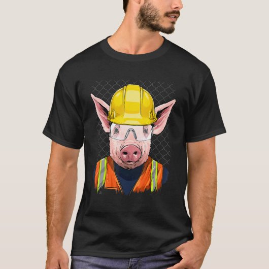 T-shirt Ouvrier de la construction Pig Laboratoire Piggy F (Devant)