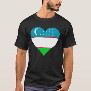 T-shirt Ouzbékistan Drapeau Coeur Ouzbékistan Aimer Ouzbék