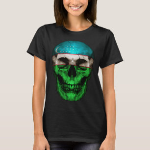 T-shirt Ouzbékistan Drapeau Crâne Racines ouzbek Fière Par