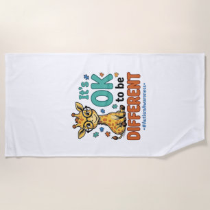 T-shirt over autism bewustzijn verschillende giraf strandlaken