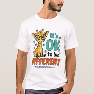 T-shirt over autismabewustzijn verschillende giraf