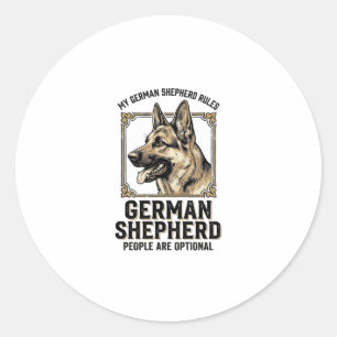 T-shirt over Duitse herder voor hondenliefhebbers Ronde Sticker