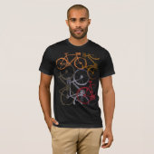 T-shirt Overlapped Graphic Color Bicycles Black (Devant entier)