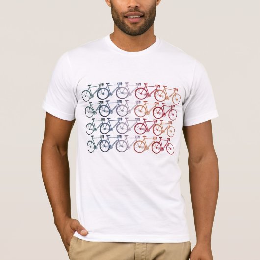 T-shirt Overlapping Roues 20 Vélos Blanc (Devant)