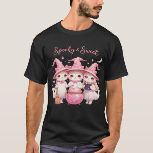 T-shirt oversize chat sorcière mignon et effrayant