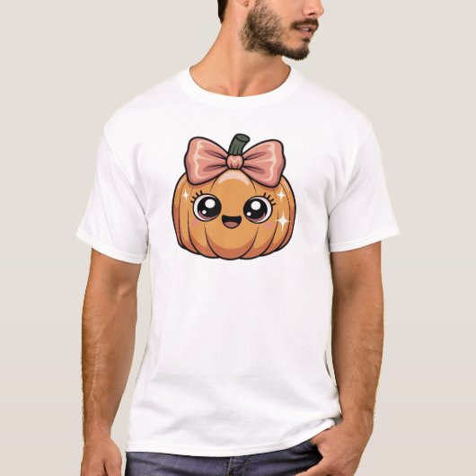 T-Shirt Oversize citrouille kawaii (Devant)