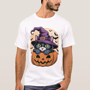 T-Shirt oversized chat Halloween citrouille chat n