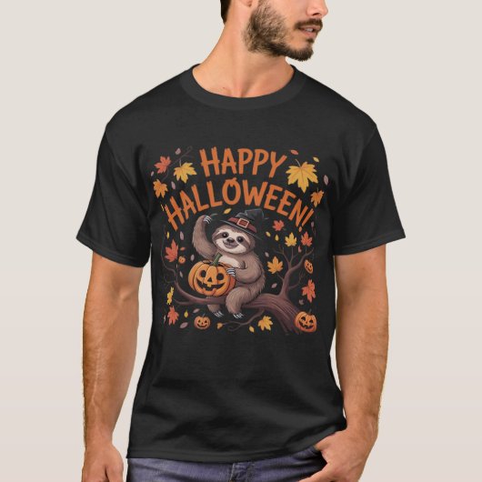 T-Shirt Oversized Sloth Halloween Day (Devant)