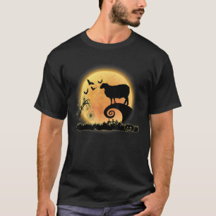 T-shirt Ovins Et Lune Effrayant Halloween Costum