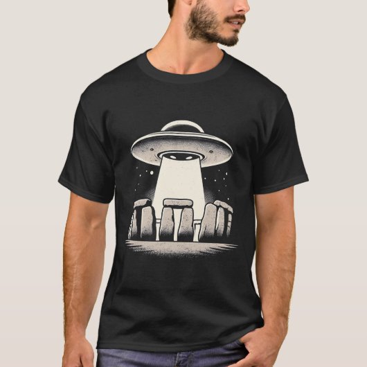 T-shirt OVNI à Stonehenge (Devant)
