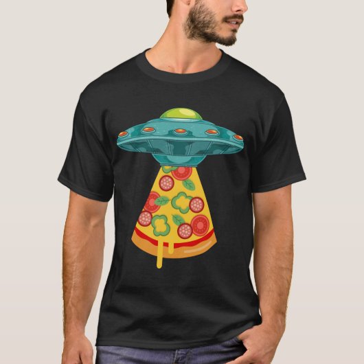 T-shirt OVNI Alien Enduction Pizza Restauration rapide Lov (Devant)