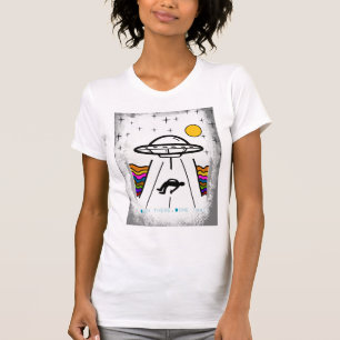 T-shirt OVNI alien vaisseau enlevé
