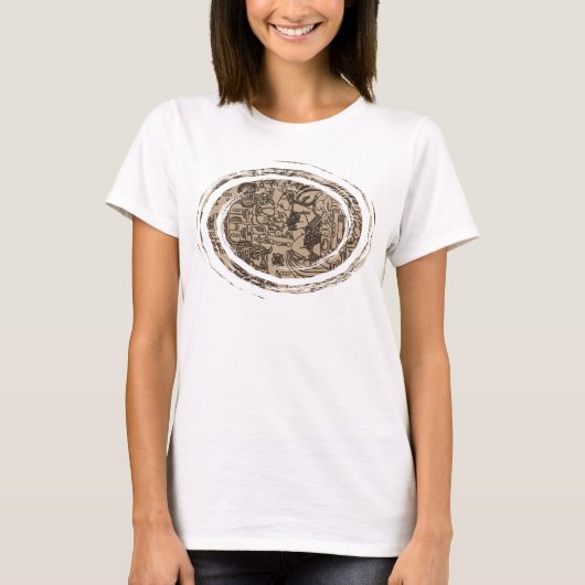 T-shirt OVNI antique - Mayan - Aztec Carving (Devant)
