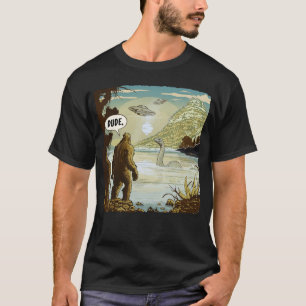 T-shirt OVNI drôle Bigfoot Sasquatch Introvert Loch Ness