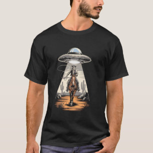 T-shirt OVNI en train de descendre sur un cow-boy occident
