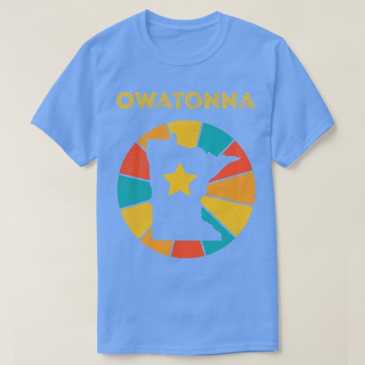 T-shirt Owatonna Minnesota Vintage Souvenir déshabillé 1 (Design devant)