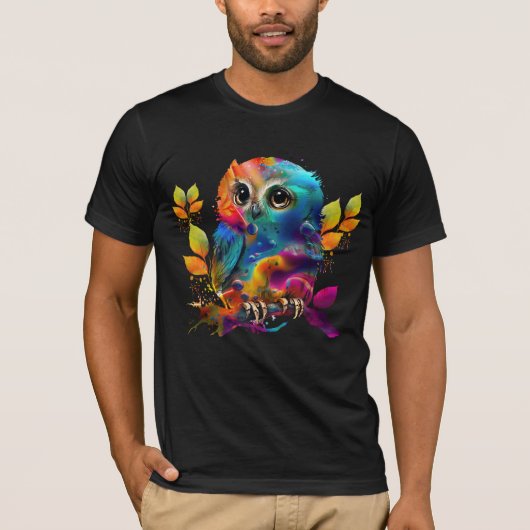 T-Shirt OWL ABSTRAIT COLORÉ (Devant)