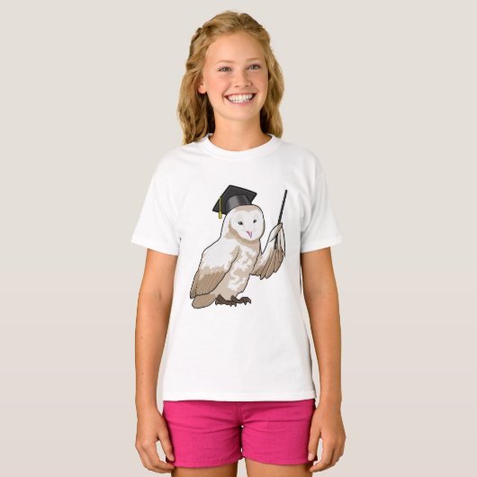 T-shirt Owl as Teacher with Pointer (Devant entier)