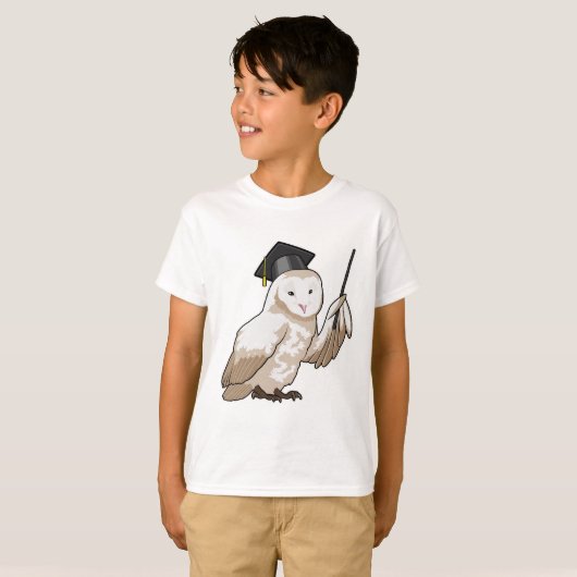 T-shirt Owl as Teacher with Pointer (Devant entier)