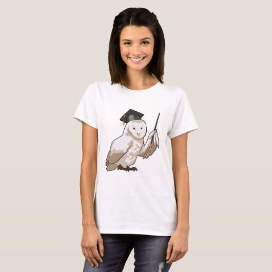 T-shirt Owl as Teacher with Pointer (Devant entier)