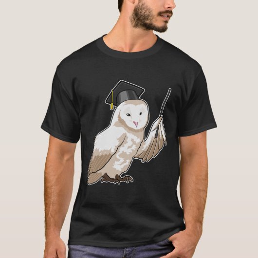 T-shirt Owl as Teacher with Pointer (Devant)