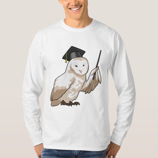 T-shirt Owl as Teacher with Pointer (Devant)