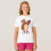 T-shirt Owl Fitness Dumbbell (Devant entier)