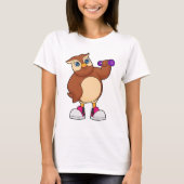 T-shirt Owl Fitness Dumbbell (Devant)