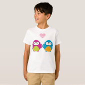 T-shirt OWL LOVE :: fille vive + garçon (Devant entier)