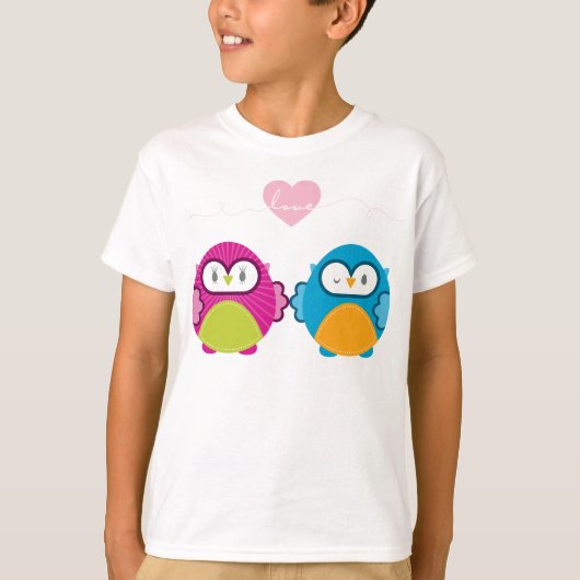T-shirt OWL LOVE :: fille vive + garçon (Devant)