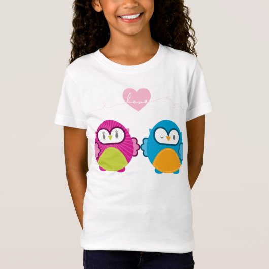 T-Shirt OWL LOVE :: fille vive + garçon (Devant)