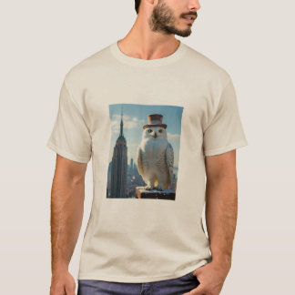 T-shirt owl mise en scène par l'empire State building t-sh