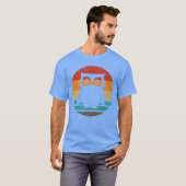 T-shirt Owl Retro Style Vintage (Devant entier)