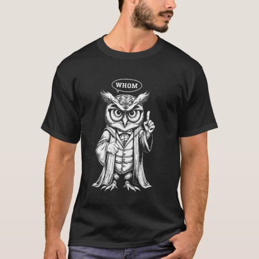 T-shirt Owl Whom English Teacher Grammar Nerd Writer Autho (Devant)
