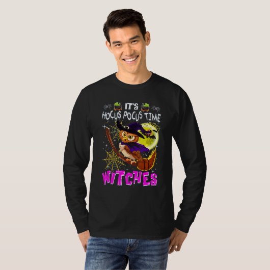 T-shirt Owl Witch C'est Hocus Pocus Time Witches Halloween (Devant entier)