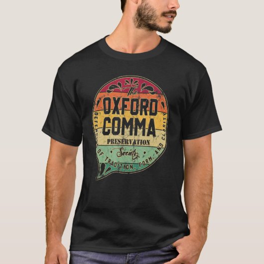 T-shirt Oxford Comma Preservation Society Dictionary V (Devant)