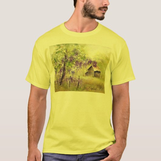 T-shirt Oxford, paysage d'OR et grange (Devant)