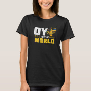 T-shirt Oy To The World Fun Hanoukka Star Of David Graphic