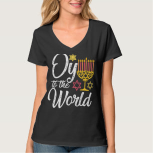 T-shirt Oy To The World Hanoukka Huit Jours Celebrat Juif