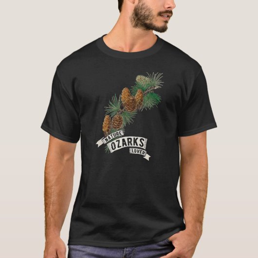 T-shirt Ozark Mounts Nature Pine Cônes sur Branche (Devant)