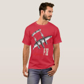 T-shirt P38 Lightning avion de chasse de la seconde guerre (Devant entier)