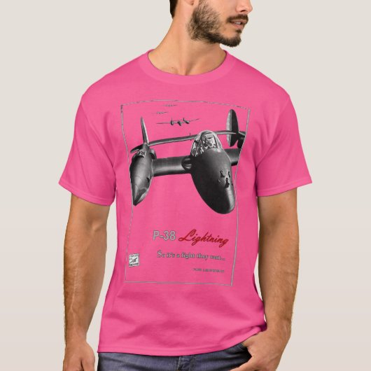 T-shirt P38 Lightning chasseur américain de la Seconde Gue (Devant)