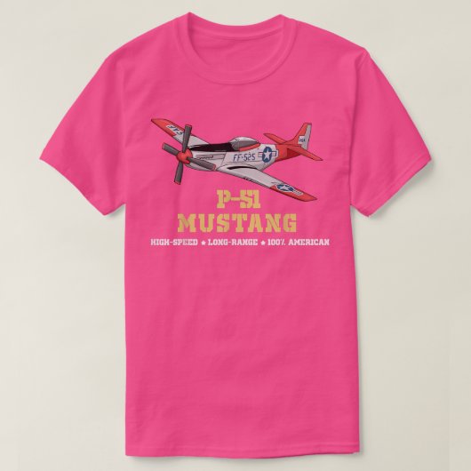 T-shirt P51 Mustang - Bombe de combat de la Seconde Guerre (Design devant)