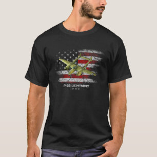 T-shirt P 38 Lightning P38 2ème guerre mondiale Avion de c