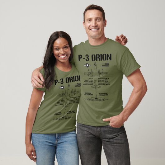 T-shirt P-3 Orion Spécifications de l'aéronef anti-sous-ma (Unisexe)