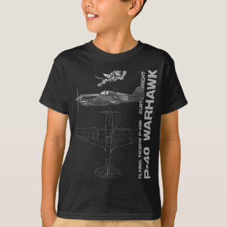 T-shirt P-40 Profil de l'avion de chasse 2ÈME GUERRE MONDI