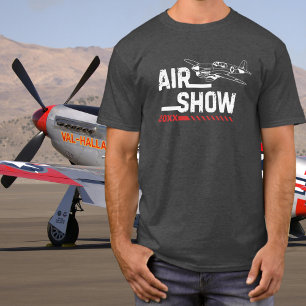 T-shirt P-40 Spectacle aérien d'avions anciens WWII Année 